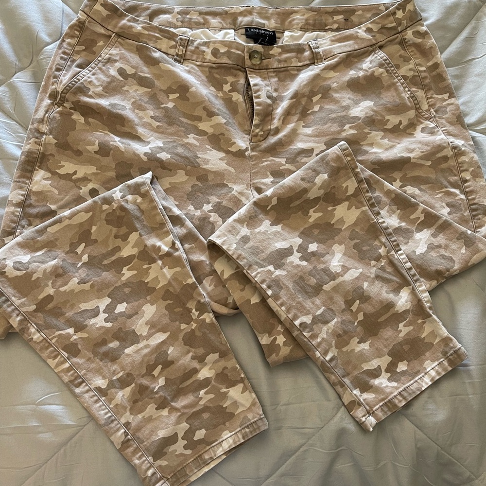 Lane Bryant 18 beige camouflage skinny pants